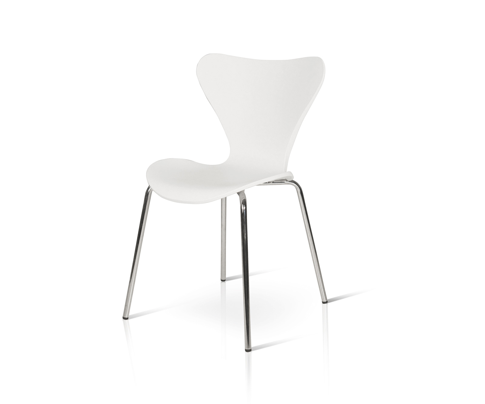 Set di 4 sedie COCONUT in polipropilene bianco e gambe in metallo cromato -  Konte Design