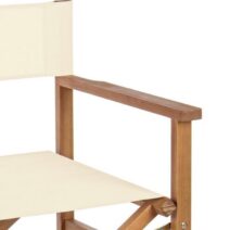 Set di 6 sedie regista NOEMI in legno di acacia e poliestere panna, pieghevoli