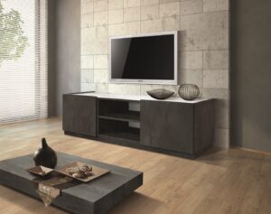 Porta TV PANAREA bianco e naturale 170x45 cm H50 cm - Konte Design