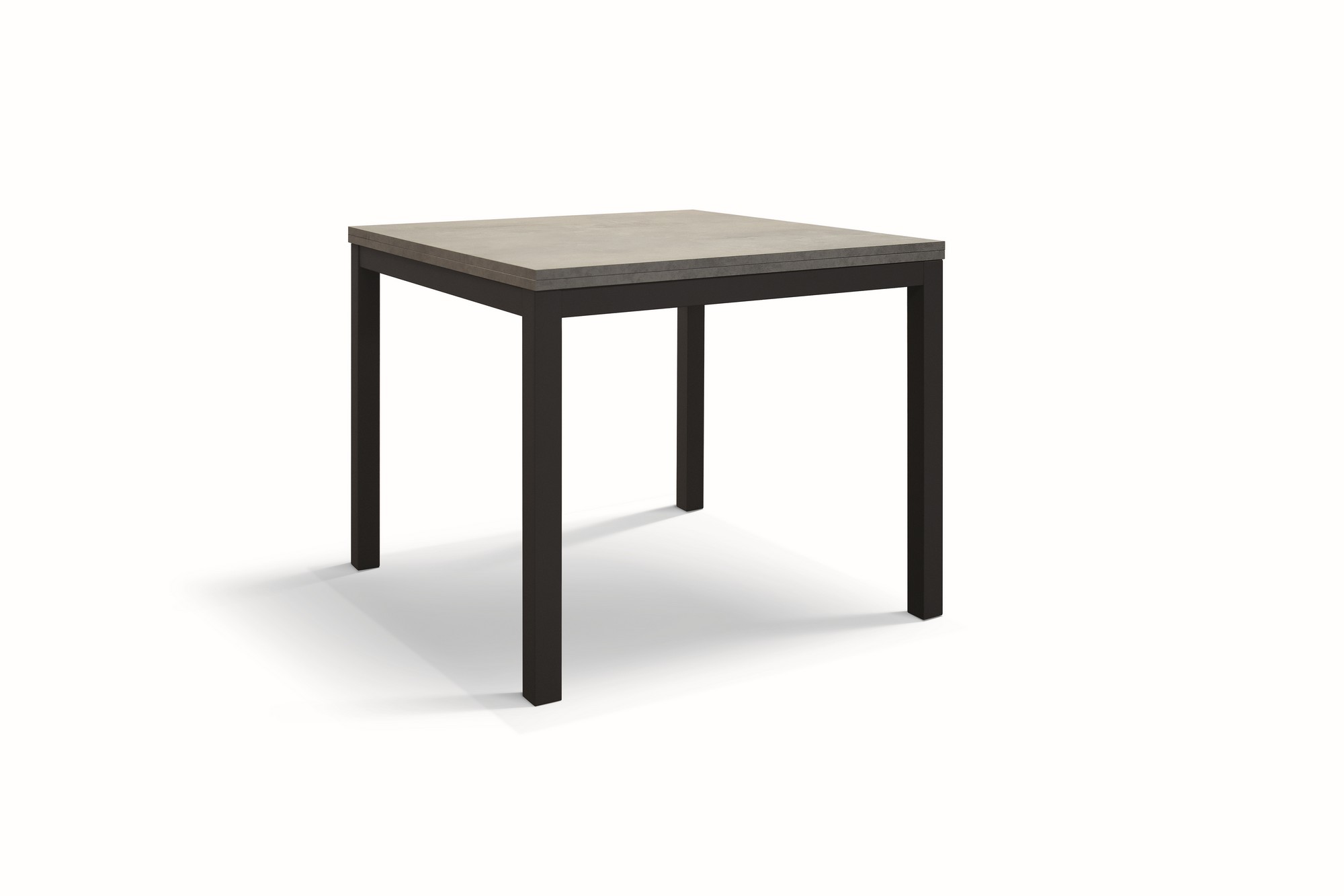 Tavolo TROPEA in legno, finitura grigio cemento e metallo