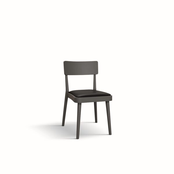Set di sedie GREVE in legno grigio e ecopelle nero