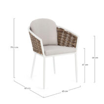 Set di 4 poltroncine MARIBELA in alluminio bianco e fibra sintetica