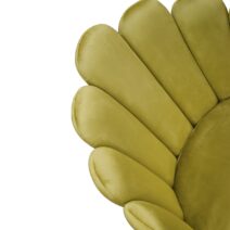 Set di 4 Sedie LILLE in tessuto effetto velluto giallo ocra e gambe in metallo color oro