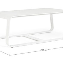 Tavolino da salotto MERRIGAN in alluminio bianco 105x62 cm