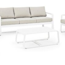 Tavolino da salotto MERRIGAN in alluminio bianco 105x62 cm