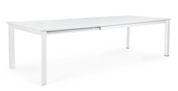 Tavolo allungabile KONNOR in alluminio bianco 200×110 cm - 300×110 cm