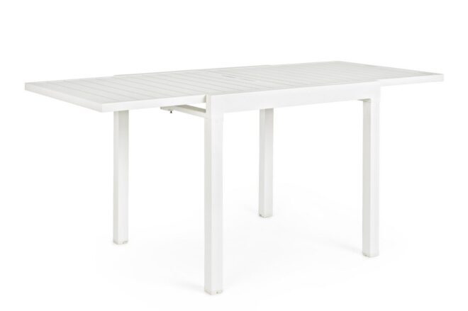 Tavolo allungabile PELAGIUS in alluminio bianco 83x80 cm - 166x80 cm