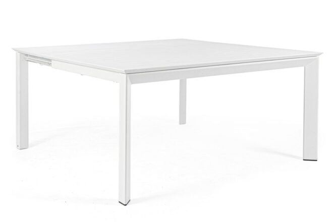 Tavolo allungabile KONNOR in alluminio bianco 160×110 cm - 160×160 cm