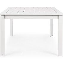 Tavolo allungabile KONNOR in alluminio bianco 160×110 cm - 160×160 cm