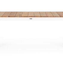 Tavolo allungabile CAMERON in alluminio bianco e legno teak 228x100 cm - 294x100 cm