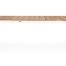 Tavolo allungabile CAMERON in alluminio bianco e legno teak 228x100 cm - 294x100 cm