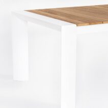 Tavolo allungabile CAMERON in alluminio bianco e legno teak 228x100 cm - 294x100 cm