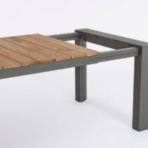 Tavolo allungabile CAMERON in alluminio antracite e legno teak 228x100 cm - 294x100 cm