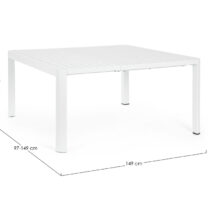 Tavolo allungabile KIPLIN in alluminio bianco 149×97 cm - 149×149 cm