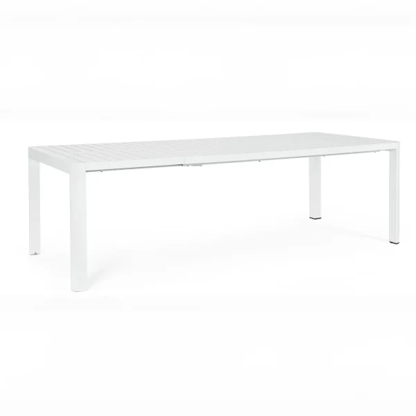 Tavolo allungabile KIPLIN in alluminio bianco 180×100 cm - 240×100 cm