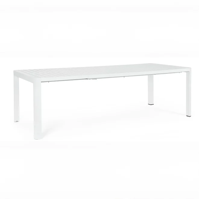 Tavolo allungabile KIPLIN in alluminio bianco 180×100 cm - 240×100 cm