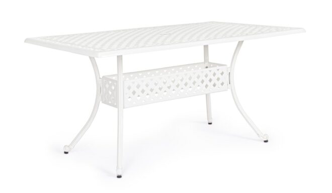 Tavolo rettangolare IVREA in alluminio bianco 160x90 cm