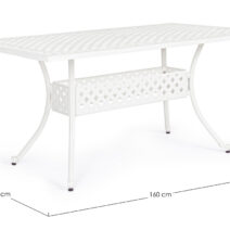 Tavolo rettangolare IVREA in alluminio bianco 160x90 cm