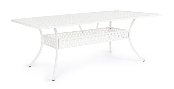 Tavolo rettangolare IVREA in alluminio bianco 213x107 cm