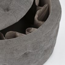 Pouf contenitore porta scarpe ERNESTINE in tessuto grigio scuro