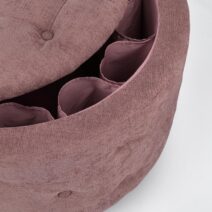 Pouf contenitore porta scarpe ERNESTINE in tessuto rosa scuro