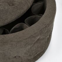 Pouf contenitore porta scarpe ERNESTINE in tessuto rosa scuro