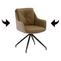 Poltroncina WATSON in similpelle marrone e tessuto beige